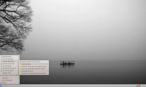 Qubes OS KDE desktop