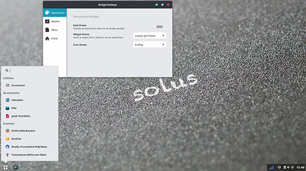 Solus ProjectBudgie desktop