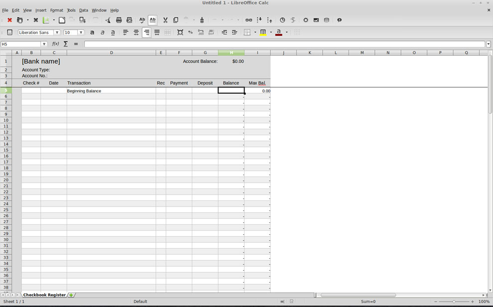 Microsoft Excel Checkbook Template from linuxinsider.com