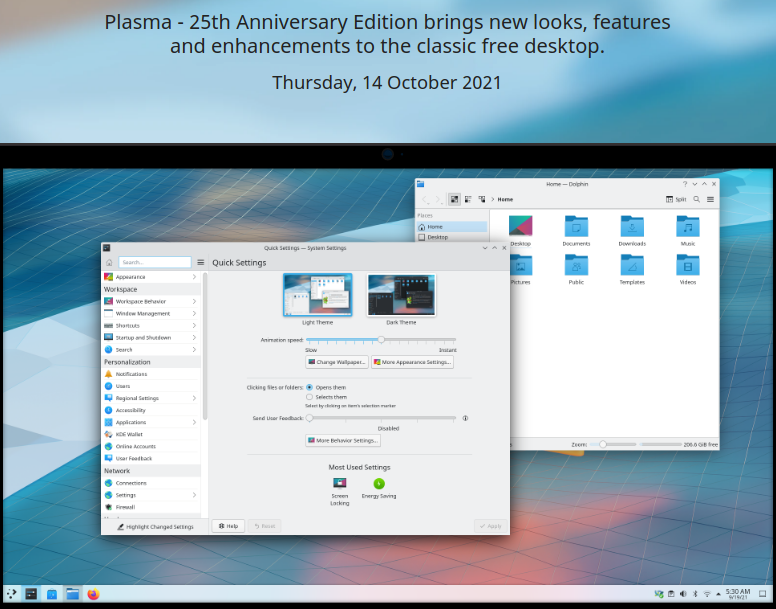 New Breeze Theme Gives KDE Neon Release Lots of Sparkle