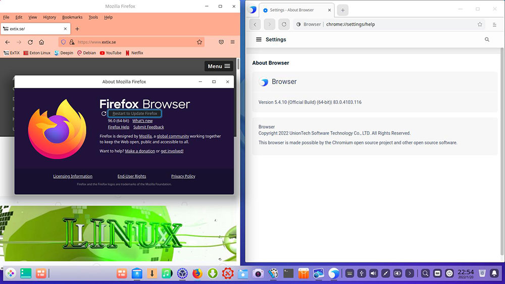 ExTix Linux web browsers
