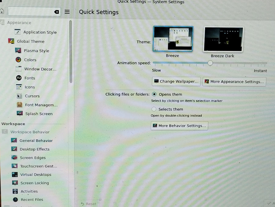 Dynebolic Quick Settings