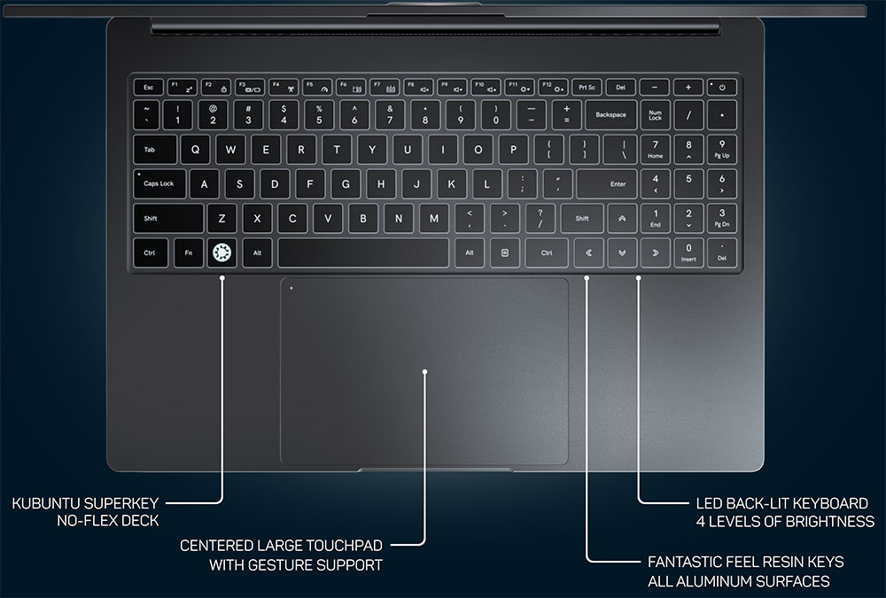 Kubuntu Focus Ir16 Gen 2 laptop keyboard features